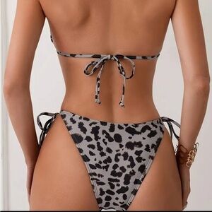 Leopard grey and black bikini